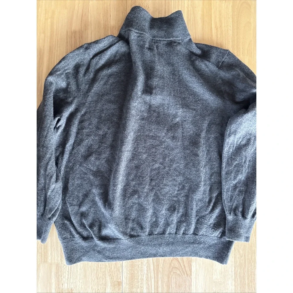 Telluride Men's XXL 100% Fine Merino Wool 1/4 Zip Pullover Sweater Gray‎